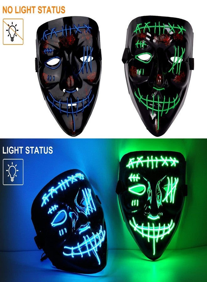 GAOMON 2PACK Halloween Led Mask Light Up Scary Mask Purge Mask with 3 Lighting Modes for Halloween Cosplay Costume. - Image 4